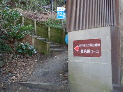 神社右の大木横から