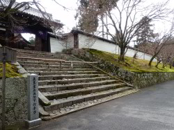 勅使門と塀の風景